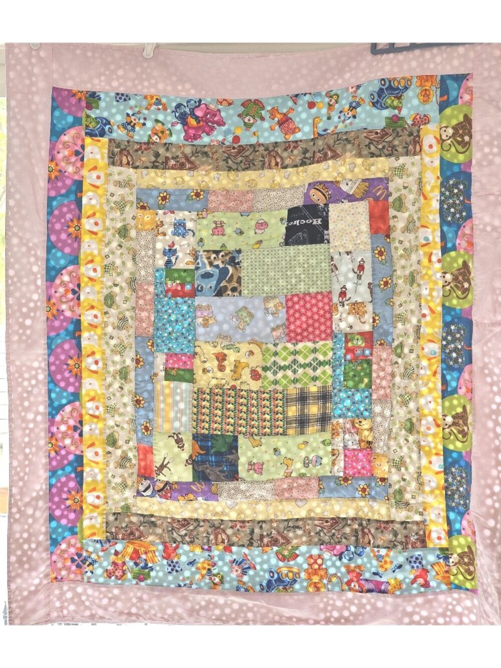 Vintage Flannel Baby Blanket Reversible Carriage Bassinet Blanket, Handmade